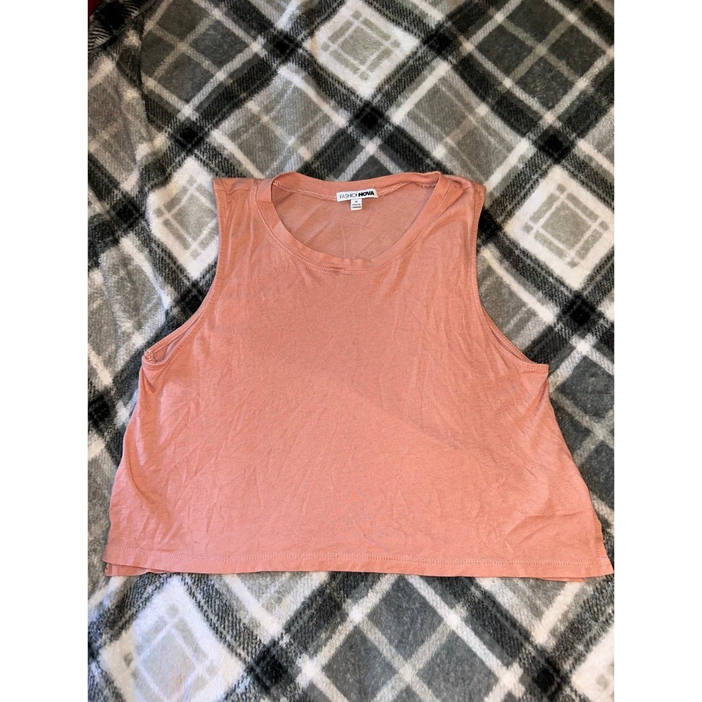 Pink Fashion Nova Crop Top Side Slits‎ Size Medium H11